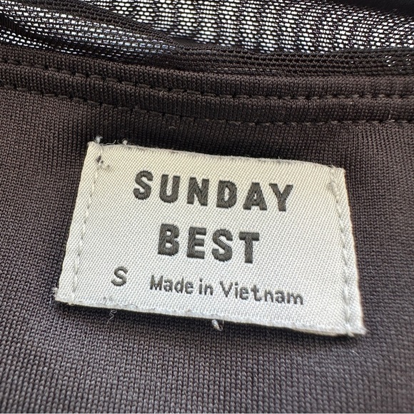 Aritzia Sunday Best Caruso Black Mini Dress Women’s Small Ruched Bodycon Stretch - Picture 12 of 13